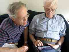 My dad explains how he writes journal entries on his iPad.