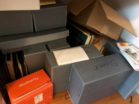 boxes of family records 2